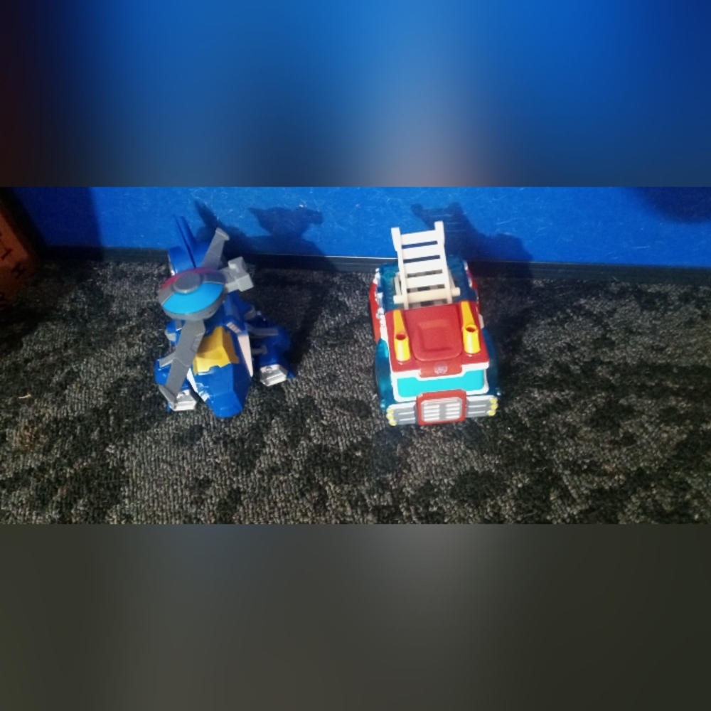 Transformers playschool blue and Red Kids Robot Heroes Action Figure Duo set - Picture 4 of 8